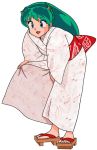  geta green_hair horns kimono long_hair lum oni urusei_yatsura wooden_sandals 