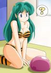  bikini green_hair horns long_hair lum oni slime swimsuit urusei_yatsura 