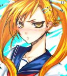  blonde_hair blush brown_eyes hair_ornament hairclip kirishima_akari long_hair nyan_koi! pizaya s_tanly school_uniform sketch tsundere twintails 