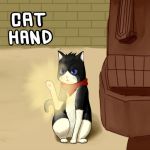 animal blue_eyes cat cat_ears cat_paws cat_tail gene god_hand majika scarf solo 