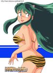  bikini green_hair horns long_hair lum oni solo swimsuit urusei_yatsura 