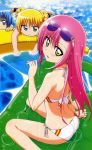  2girls ayasaki_hayate beach bikini blush hayate_no_gotoku! katsura_hinagiku long_hair pink_hair swimsuit 