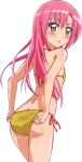  ass bikini blush flat_chest hayate_no_gotoku! highres katsura_hinagiku long_hair photoshop pink_hair render solo swimsuit yellow_eyes 