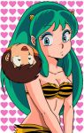  bikini green_hair horns long_hair lum moroboshi_ataru oni swimsuit urusei_yatsura 