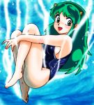  blush green_hair horns long_hair lum oni swimsuit underwater urusei_yatsura 