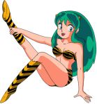  bikini green_hair horns legs long_hair lum oni swimsuit urusei_yatsura 