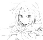  1girl bangs blush breasts cloak commentary_request crying earrings greyscale jewelry long_hair looking_at_viewer monochrome ohds101 parted_lips pokemon pokemon_(game) pokemon_oras simple_background solo tears upper_body white_background zinnia_(pokemon) 