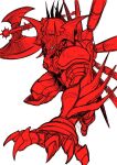  axe getter_arc getter_robo getter_robo_arc holding holding_axe mecha monochrome no_humans open_hand science_fiction solo spiked super_robot tsushima_naoto white_background 