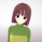  3d androgynous artist_request brown_hair chara_(undertale) green_shirt koikatsu pixiv red_eyes shirt short_hair shorts undertale 