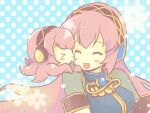 child-box closed_eyes kiss long_hair lowres megurine_luka piapro pink_hair song_request takoluka very_long_hair vocaloid 