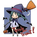 broom cape chibi francesca_lucchini halloween hat luu strike_witches trick_or_treat witch_hat 