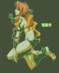  bikini dc_comics female green_eyes long_hair nail_polish orange_hair pointy_ears poison_ivy solo swimsuit yohei 