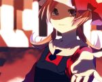  beckon bloom bust foreshortening hands hat hat_ribbon kotone_(pokemon) morphine_(pixiv) nintendo outstretched_hand overalls pokemon pokemon_(game) pokemon_gsc red_ribbon ribbon smile solo twintails 