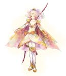  arrow blonde_hair boots bow_(weapon) breasts bridal_gauntlets cape cleavage closed_eyes cocura female final_fantasy final_fantasy_iv hair_ornament highres leotard long_hair pantyhose ponytail quiver rosa_farrell shoulder_pads smile solo tiara weapon 
