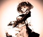  apron fusuke_(pixiv131306) love_plus maid monochrome pink sketch 