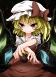  flandre_scarlet hat highres hullzion red_eyes side_ponytail solo touhou wings 