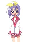  hiiragi_tsukasa lucky_star purple_hair ribbon school_uniform serafuku short_hair takeya_yuuki 