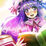  book colorful glasses happy hat heart opengear opungia patchouli_knowledge touhou 