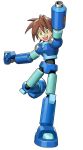  arm_cannon brown_hair green_eyes official_art rock_volnutt rockman rockman_dash shinkiro short_hair tatsunoko_vs_capcom 