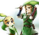  blue_eyes dual_persona earrings gloves hat jewelry link male muse_(rainforest) nintendo pointy_ears smile super_smash_bros. the_legend_of_zelda toon_link 
