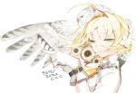  bird blonde_hair fate/extra fate/extra_ccc fate_(series) gloves green_eyes hair_intakes saber_bride saber_extra starshadowmagician 