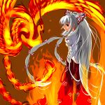  fire fujiwara_no_mokou highres phoenix ponnu touhou 