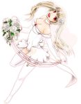  asmodeus blonde_hair dress flower red_eyes rose smile stakes_of_purgatory thigh-highs umineko_no_naku_koro_ni white_dress 