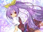  ponytail purple_hair solo touhou turning watatsuki_no_yorihime 