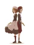 back_to_back beret brown_hair butler dress kanon_(umineko) maid shannon umineko_no_naku_koro_ni weapon 