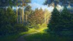  artist_name bush clouds commentary_request dankalaning day english_text forest grass highres landscape nature no_humans original path plant scenery shade sky sunlight tree 