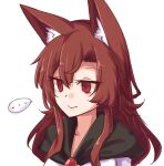  ... 1girl animal_ears brooch brown_hair dress face imaizumi_kagerou jewelry long_hair red_eyes simple_background touhou white_background white_dress wolf_ears wool_(miwol) 