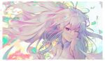  1girl colorful douluo_dalu gu_yuena hair_blowing highres long_hair one_eye_closed silver_hair violet_eyes weibo_id weibo_logo white_background 