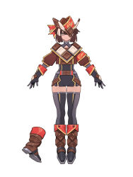  1girl absurdres bodysuit boots brown_hair chokodan genderswap genderswap_(mtf) gloves goz-zz highres kamen_rider kamen_rider_gavv_(series) kamen_rider_valen original rider-tan simple_background 