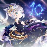  1girl astrologian_(final_fantasy) avatar_(ffxiv) bangs final_fantasy final_fantasy_xiv grey_hair hair_ornament lalafell long_hair pointy_ears rue_(ruenis_chronowing) smile solo twintails wrist_cuffs 