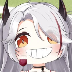 1girl azur_lane grin long_hair prinz_eugen_(azur_lane) quancy wine wine_glass