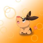  commentary_request full_body no_humans orange_background pixiv pokemon pokemon_(creature) pokemon_(game) shato solo tepig 