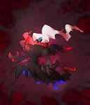  blue_eyes bright_pupils claws commentary_request darkrai full_body glowing highres no_humans pkpokopoko3 pokemon pokemon_(creature) solo white_fur white_pupils 