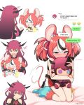  absurdres animal_ears black_hair blue_eyes blush cellphone character_doll collar english_text hair_ornament hakos_baelz heterochromia highres hololive hololive_english horns irys_(hololive) long_hair mouse_ears mouse_girl mouse_tail multicolored_hair multiple_girls namii_(namialus_m) phone pointy_ears purple_hair redhead smartphone spiked_collar spikes streaked_hair tail text_messaging twintails violet_eyes virtual_youtuber white_hair 