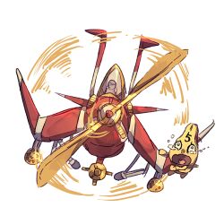  1boy aerosmith_(stand) aircraft airplane crying hanging_on jojo_no_kimyou_na_bouken no_humans sex_pistols_(stand) siniy stand_(jojo) tears toy_airplane vento_aureo 