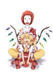  crossover flandre_scarlet highres mcdonald&#039;s mcdonald's ronald_mcdonald roshin short_hair smile touhou wings 