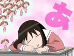  chibi desk kasuga_ayumu mihama_chiyo school_uniform sleeping vector_trace 