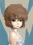  blue_eyes brown_hair child detective_conan flat_chest haibara_ai meitantei_conan pon short_hair swimsuit 