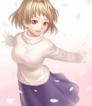  arcueid_brunestud blonde_hair cherry_blossoms k+ red_eyes short_hair skirt sweater tsukihime 