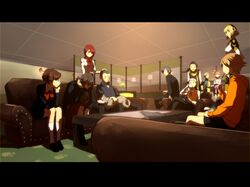  amada_ken android aragaki_shinjirou arisato_minato black_hair blonde_hair blue_hair brown_hair everyone female_protagonist_(persona_3) iori_junpei kirijou_mitsuru koredemoka koromaru kuma_(persona_4) letterboxed mochizuki_ryouji persona persona_3 persona_3_portable persona_4 red_hair redhead sanada_akihiko school_uniform short_hair takeba_yukari time_paradox yamagishi_fuuka 