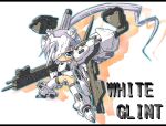  armored_core armored_core:_for_answer assault_rifle chibi girl gun mecha missile_launcher pony_tail rifle white_glint 