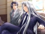  2boys angelsfeather formal glasses long_hair male multiple_boys suit yamamoto_kazue 