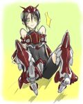  armored_core armored_core:_for_answer armored_core_4 artist_request black_hair distort girl green_eyes mecha_musume novemdecuple solo source_request 