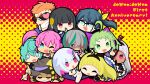  +_+ 4boys 6+girls :3 :o alyce_(dohna_dohna) anniversary antenna_(dohna_dohna) aqua_eyes aqua_hair black_hair blonde_hair cat_ear_headphones chibi closed_eyes colored_inner_hair commentary_request dark-skinned_female dark_skin dohna_dohna_issho_ni_warui_koto_o_shiyou dress everyone full_body glasses green_eyes green_hair grin hair_ornament headphones heart heart_hair_ornament highres index_finger_raised joker_(dohna_dohna) kirakira_(dohna_dohna) kuma_(dohna_dohna) long_hair medico_(dohna_dohna) mibu_kikuchiyo multicolored_hair multiple_boys multiple_girls one_eye_closed open_mouth orange_hair pink_eyes pink_hair ponytail porno_(dohna_dohna) pureparara red_eyes shaded_face short_eyebrows short_hair silver_hair smile sunglasses torataro_(dohna_dohna) twintails two-tone_background two-tone_hair white_dress yammy_(dohna_dohna) zappa_(dohna_dohna) 