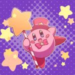  :d blush_stickers hat honcha kirby kirby_(series) no_humans red_headwear smile solo star_(symbol) star_rod top_hat 