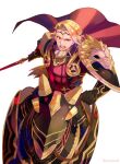  1boy armor blonde_hair cape clouds cloudy_sky fire_emblem fire_emblem_fates gloves highres holding holding_sword holding_weapon horseback_riding incoming_attack looking_at_viewer open_mouth riding sky slashing sword weapon xander_(fire_emblem) yasubaru yellow_eyes 
